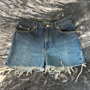 Lauren Jeans Co. Ralph Lauren Vintage Cut-Off Jean Shorts Thick Denim Ombré 6/4